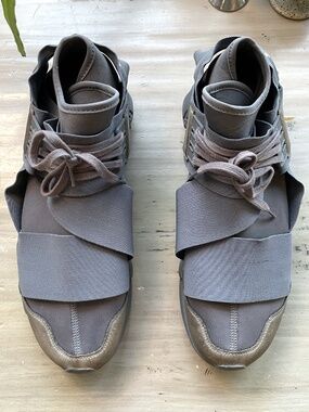 Y-3 Qasa High Sneakers, Yohji Yamamoto x Adidas (Vista Grey, 2016, US 11.5)